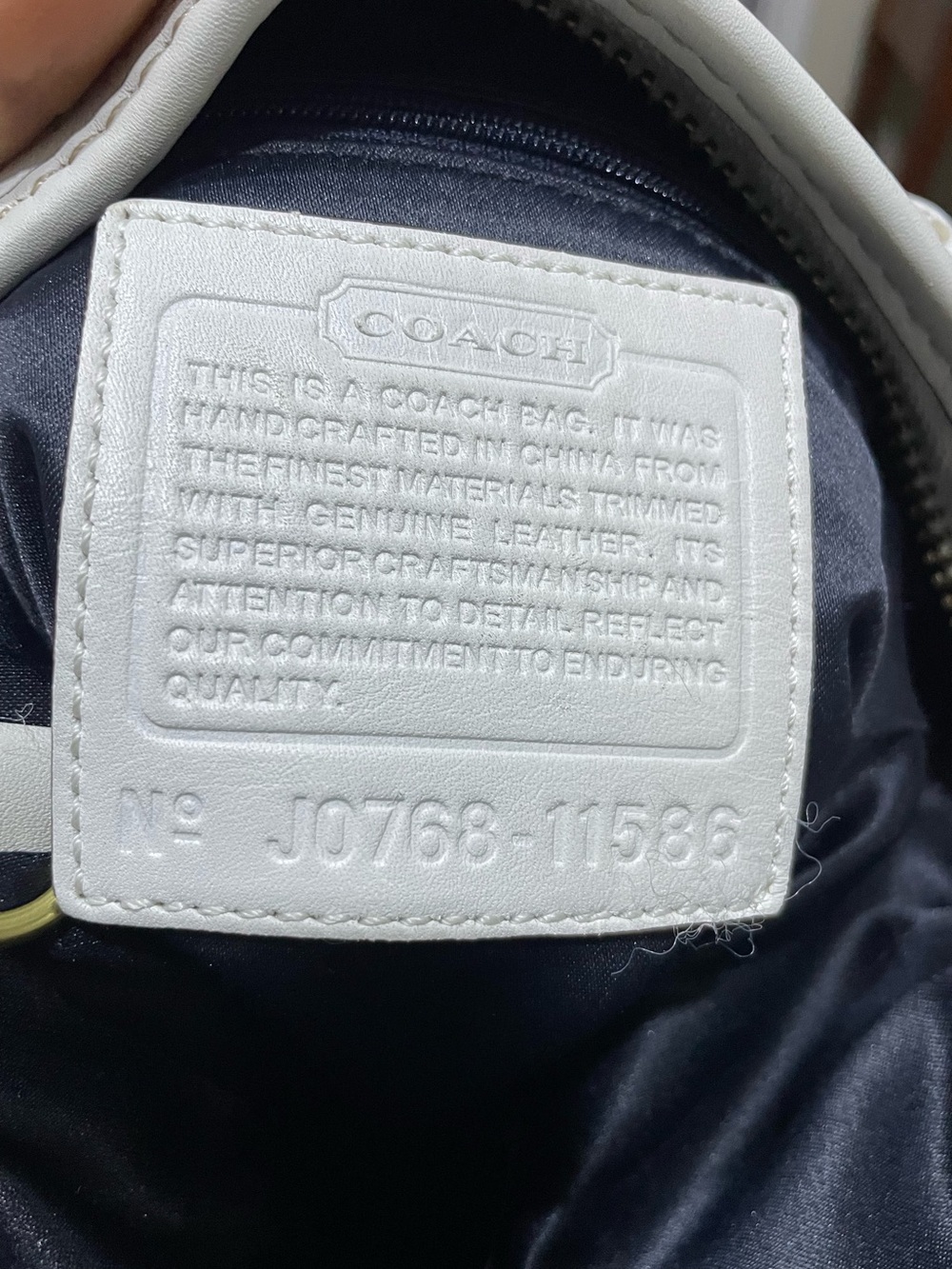 Coach Navy and Cream Signature Shoulder Bag - Picture 11 of 11